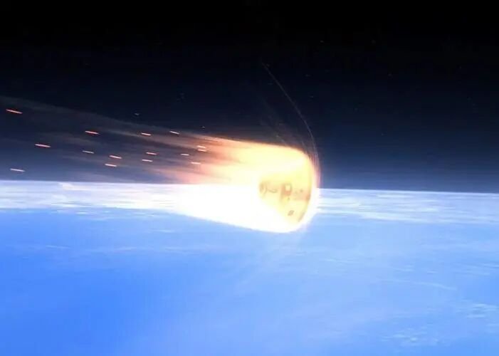 Meteors streaking across the sky