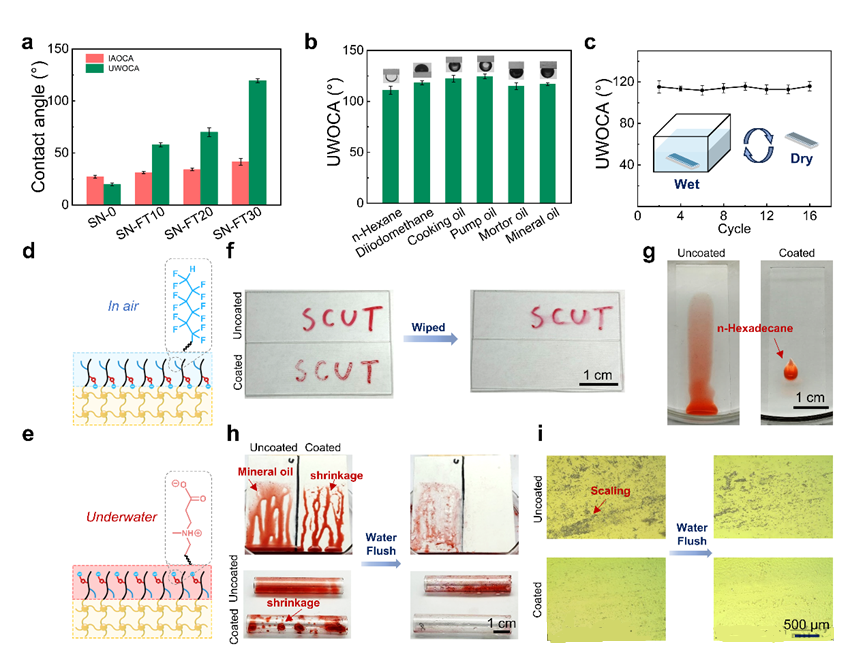 Anti-oil adhesion and anti-fouling properties of adaptive zwitterionic polysilazane coatings